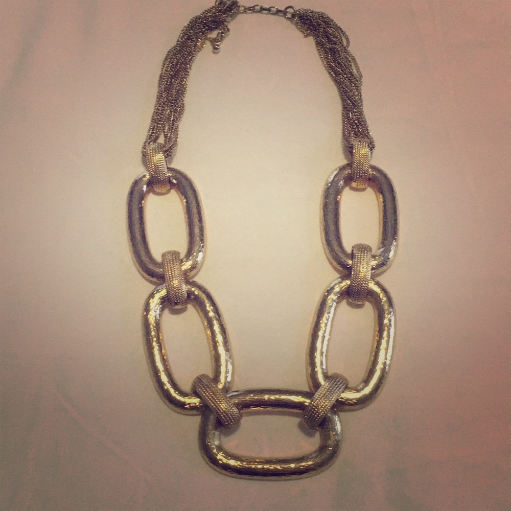 Gold chain link necklace
